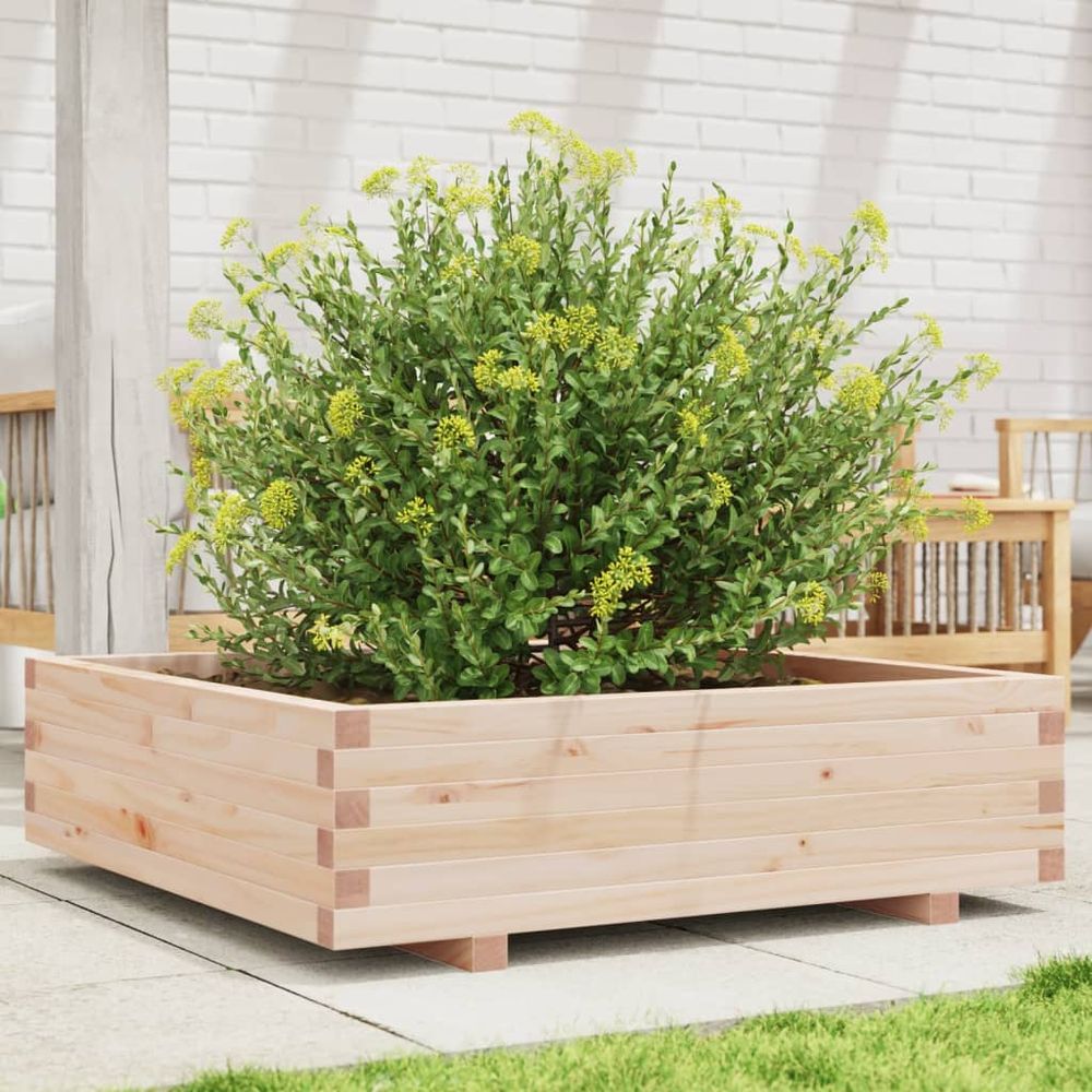 Jardinière potager carrée xxl en pin massif non traité pour jardin 90cm