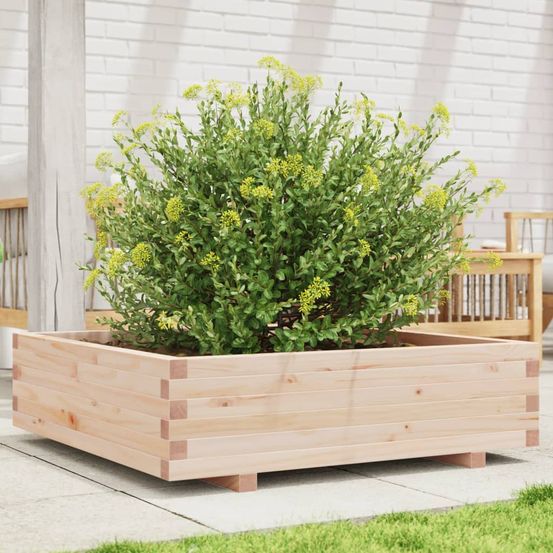Jardinière potager carrée xxl en pin massif non traité pour jardin 90cm