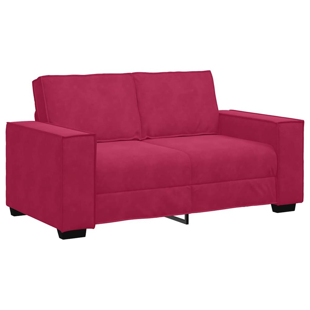 Canapé à 2 places rouge bordeaux 160x78x84 cm velours