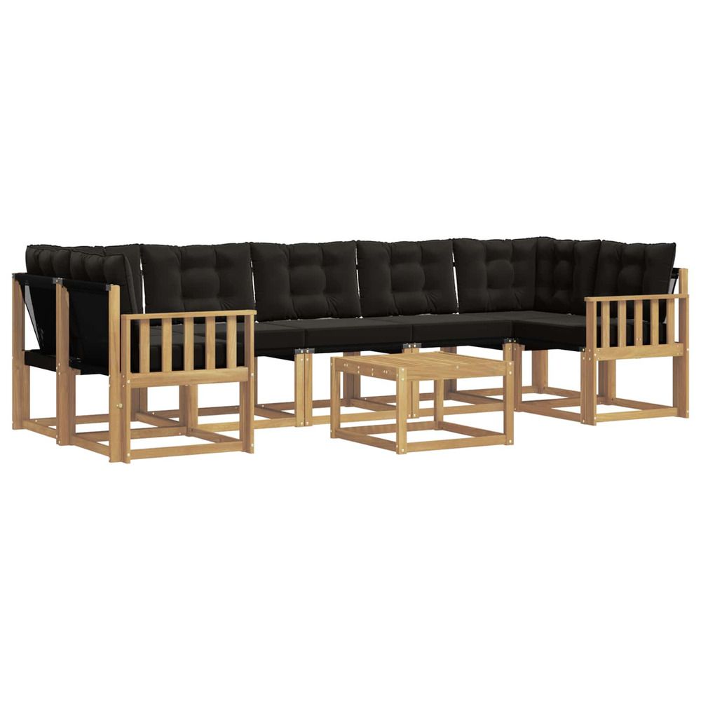 Ensemble de canapés d'extérieur 8 pc blanc et noir