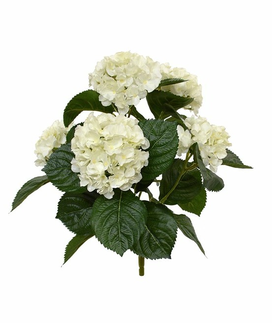 Hortensia plante artificielle de 40 cm crème