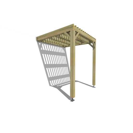 Pergola bois • 2m x 2m • adossée • sens largeur • lattage bois • livraison comprise