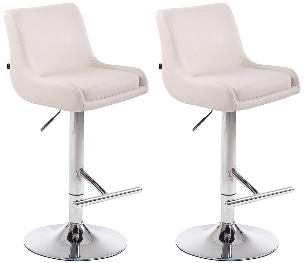Lot de 2 tabourets de bar club simili cuir chromé