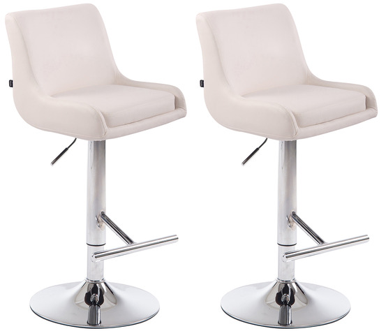 Lot de 2 tabourets de bar club simili cuir chromé