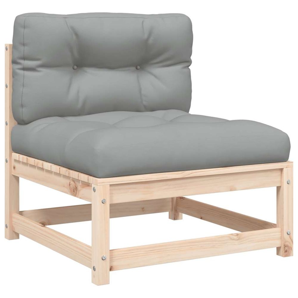 Canapé de jardin sans accoudoirs et coussins bois massif de pin