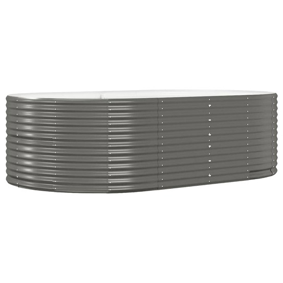 Lit surélevé de jardin gris 212x140x68cm acier galvanisé