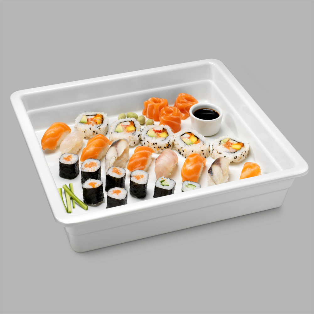 Plat en mélamine blanc gn 2/3 - h 65 mm - pujadas