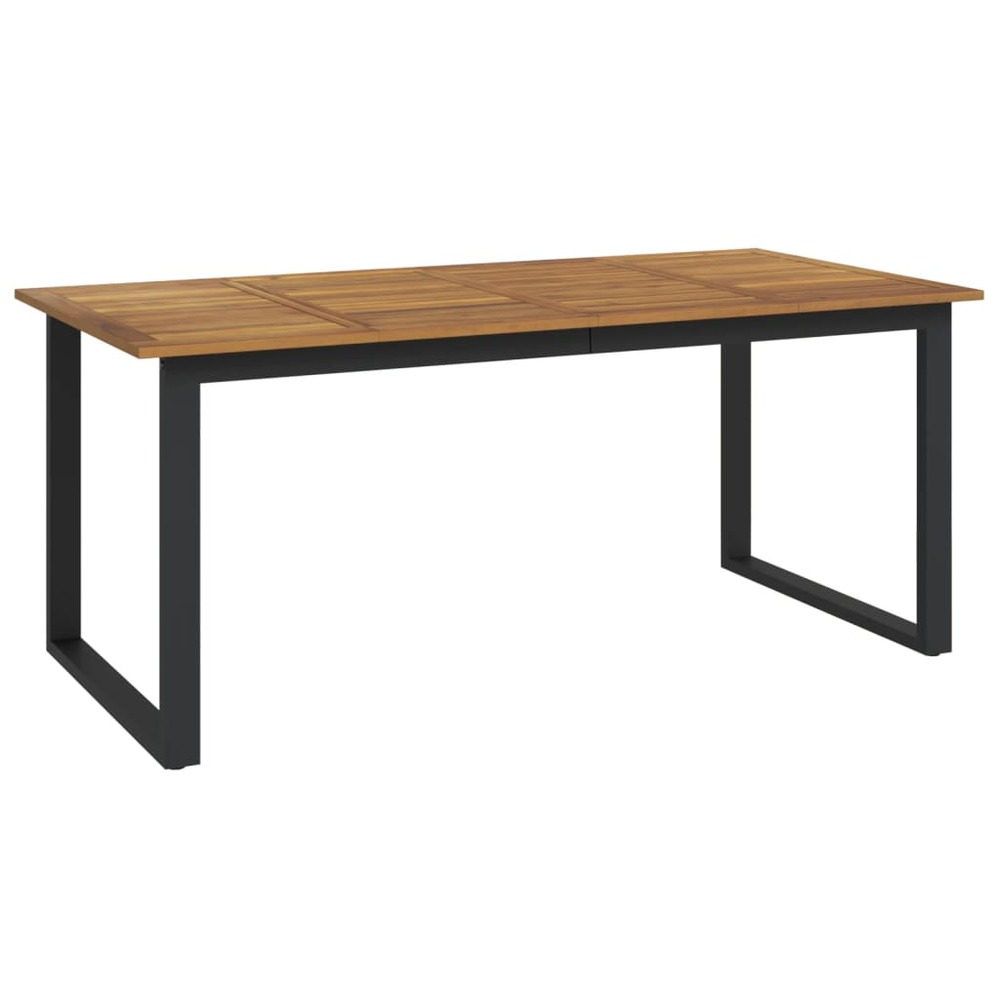 Table de jardin et pieds en forme de u 180x90x75 cm bois acacia