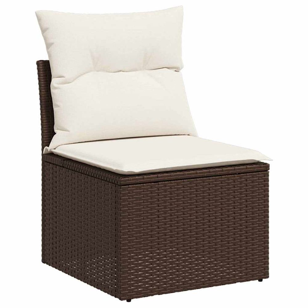 Ensemble de canapé de jardin 7 pc marron poly rotin