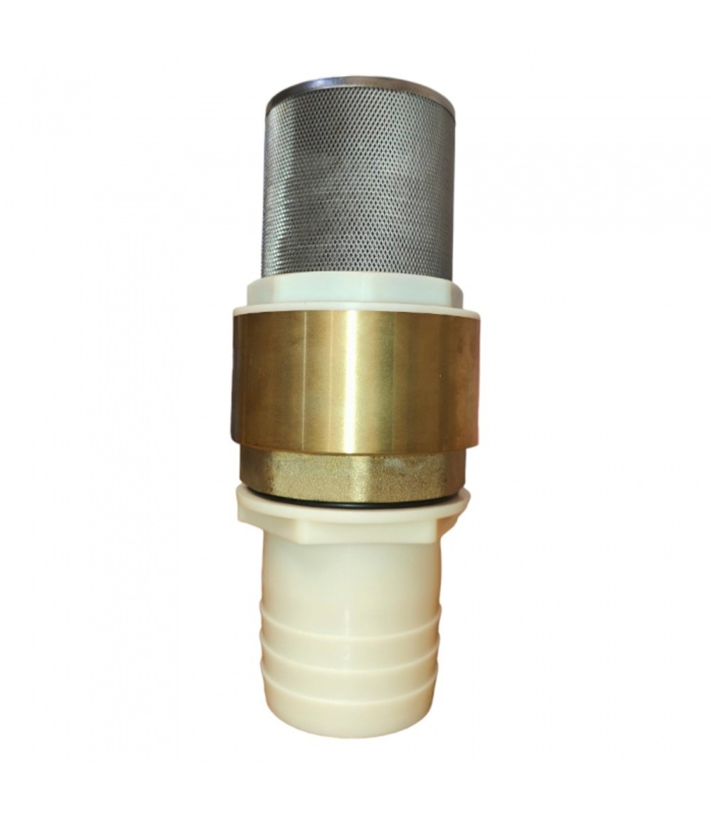 Clapet anti retour laiton avec crépine et manchette pour motopompe 2 pouces