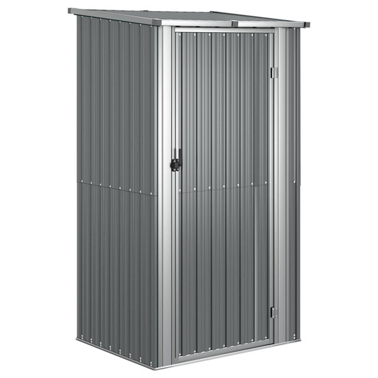 Abri de jardin gris 118,5x97x209,5 cm acier galvanisé