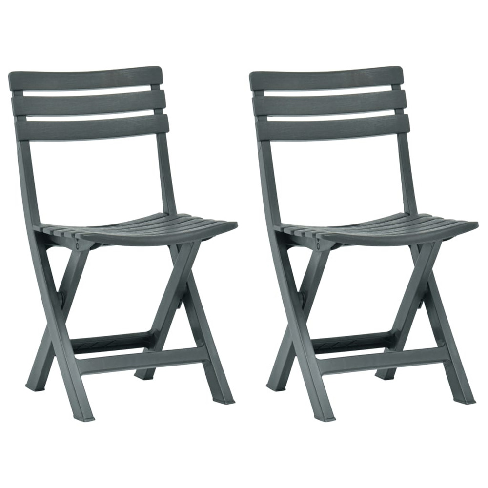 Chaises de jardin pliables 2 pcs plastique vert