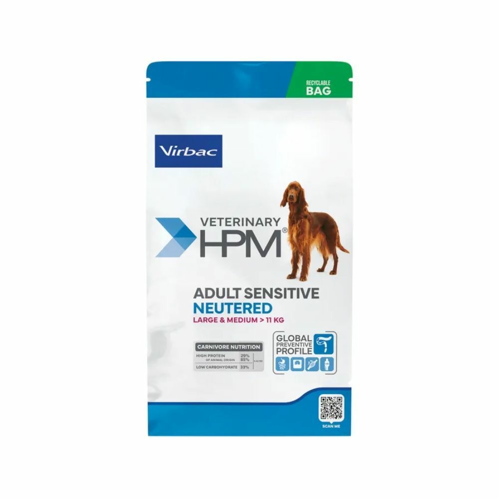 Croquettes chien veterinary hpm dog neutered sensitive large & medium - virbac 3 kg