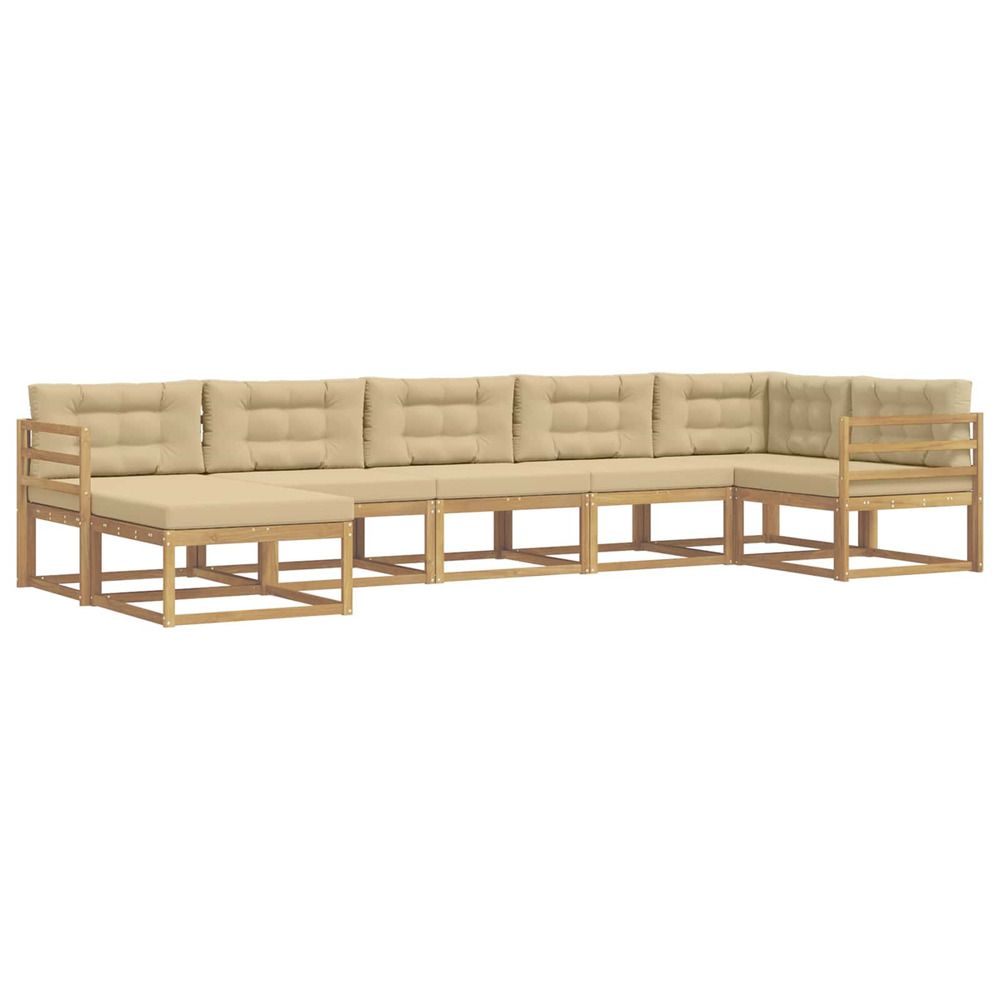 Ensemble de canapés d'extérieur 7 pc blanc et beige