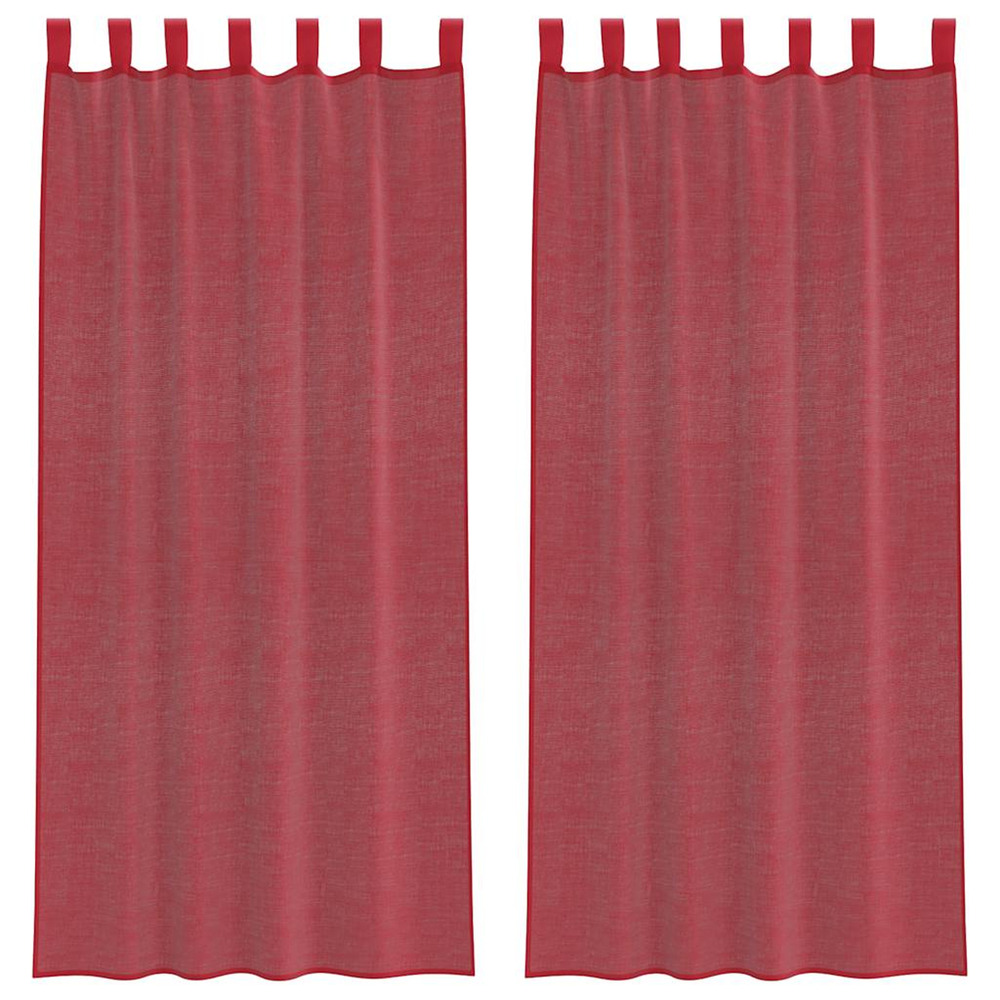 Rideaux en voile avec boucles 2 pcs rouge bordeaux 140x245 cm