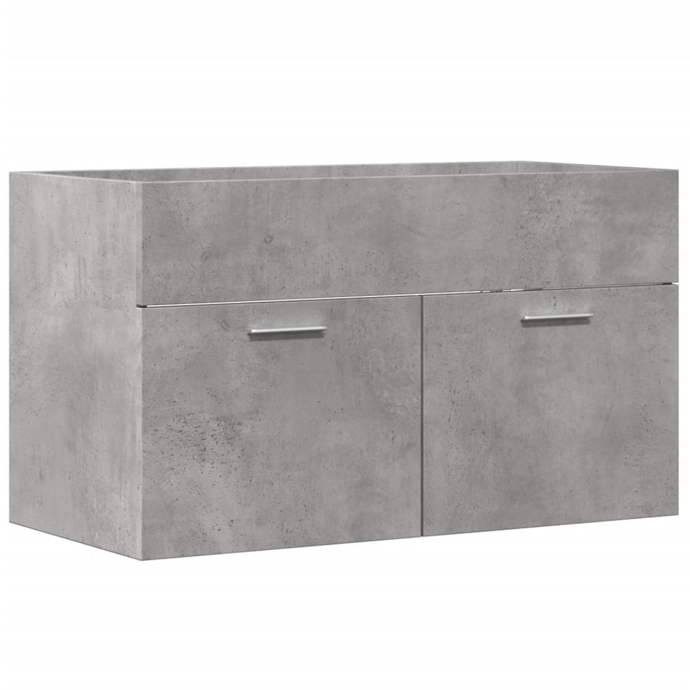 Armoire de lavabo de salle de bain gris béton bois d'ingénierie