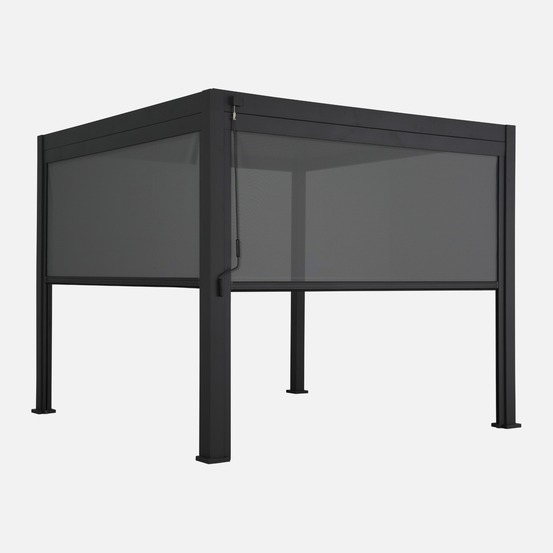 Pergola bioclimatique aluminium 3x3m v2 + 2 stores 3m triomphe