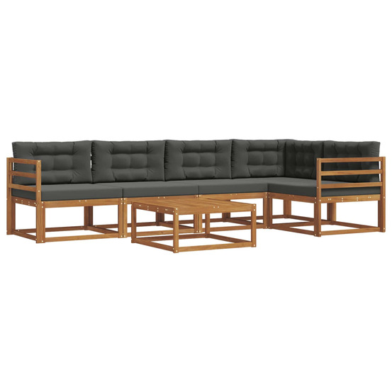 Ensemble de canapés d'extérieur 6 pcs naturel et anthracite