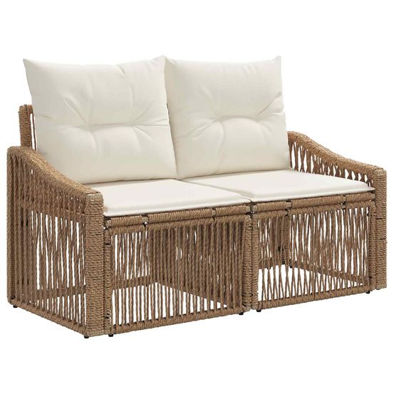 Canapé de jardin 2-nombre de places beige polyrotin