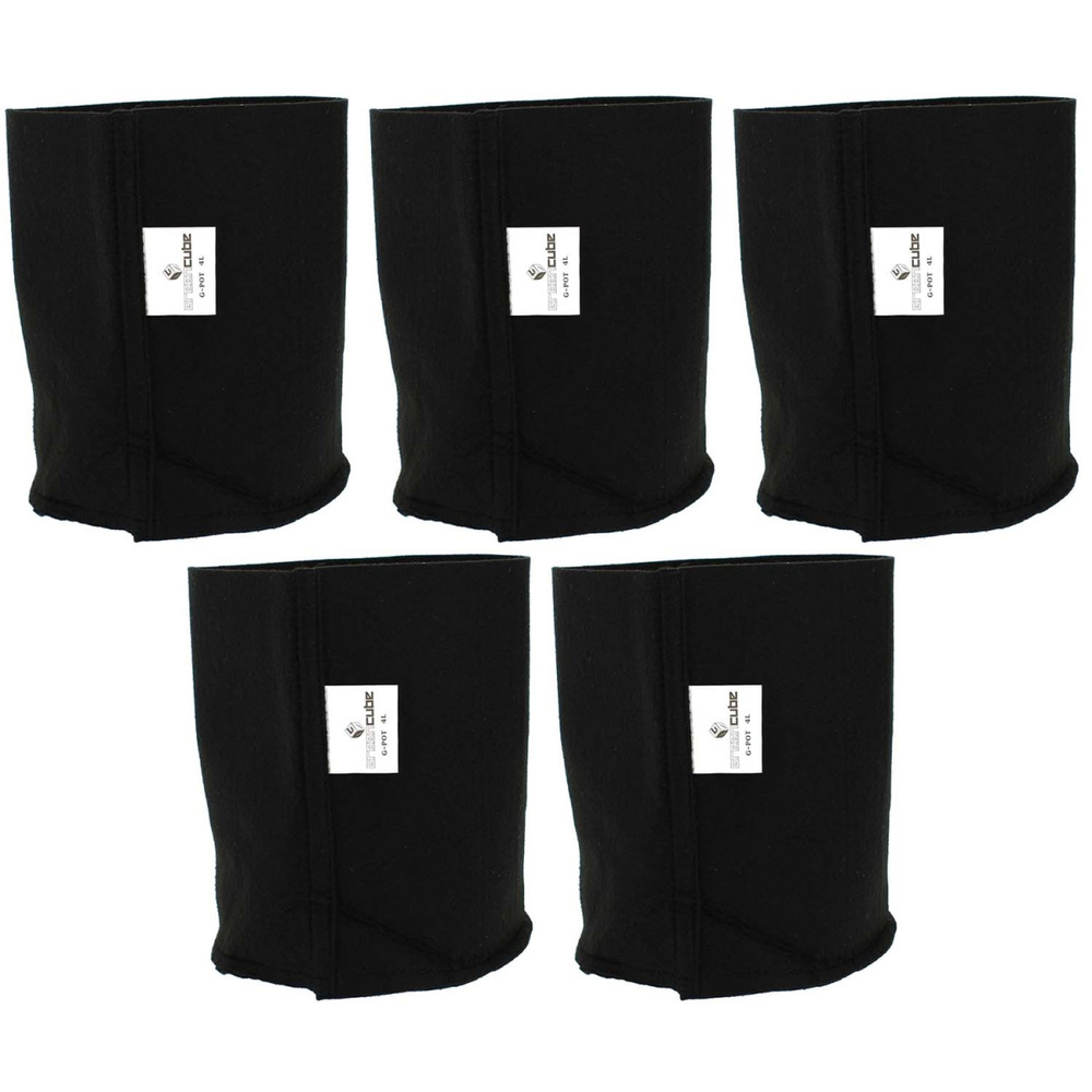 Pot de plantation textile 4 litres lot de 5