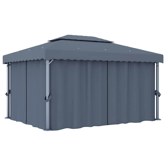 Tonnelle avec rideau 4x3 m Anthracite