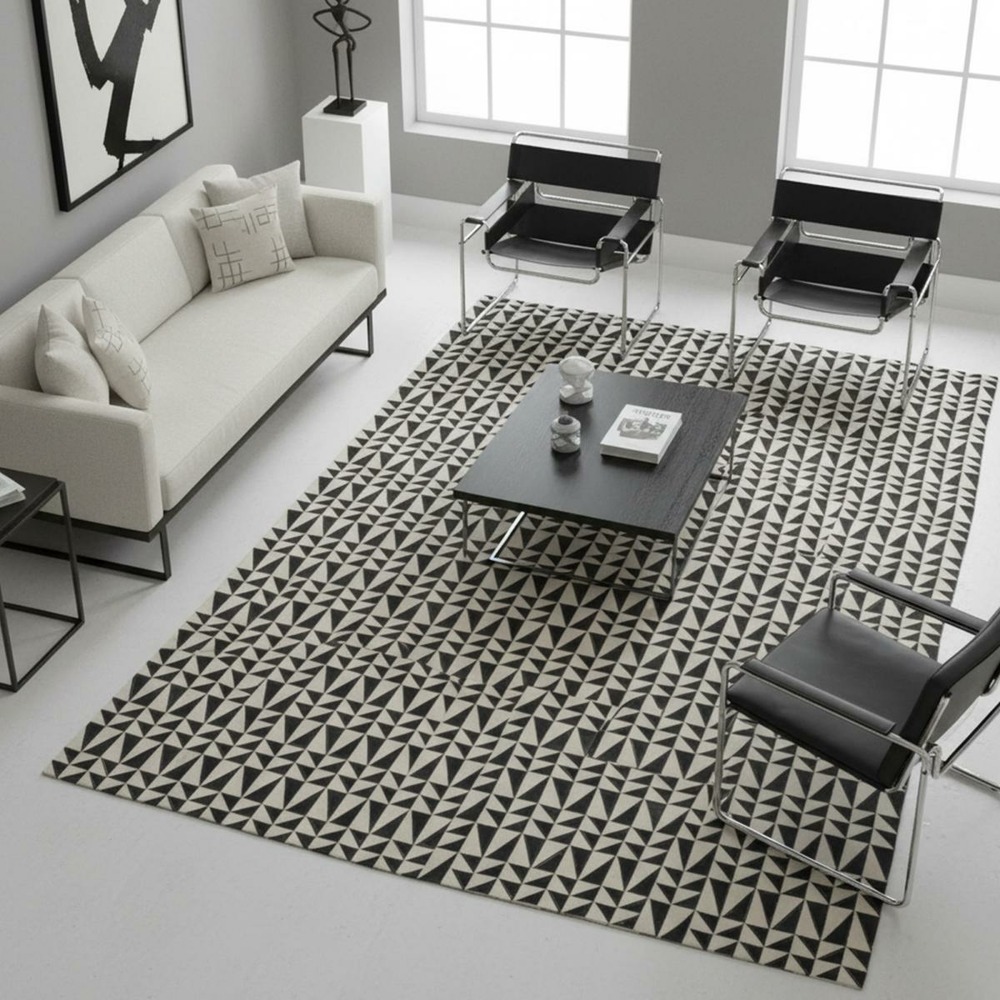 Tapis en peau de vache 200x290 kilm fait à la main noir et blanc