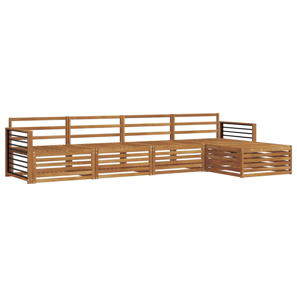 Ensemble de canapés d'extérieur 5 pcs naturel