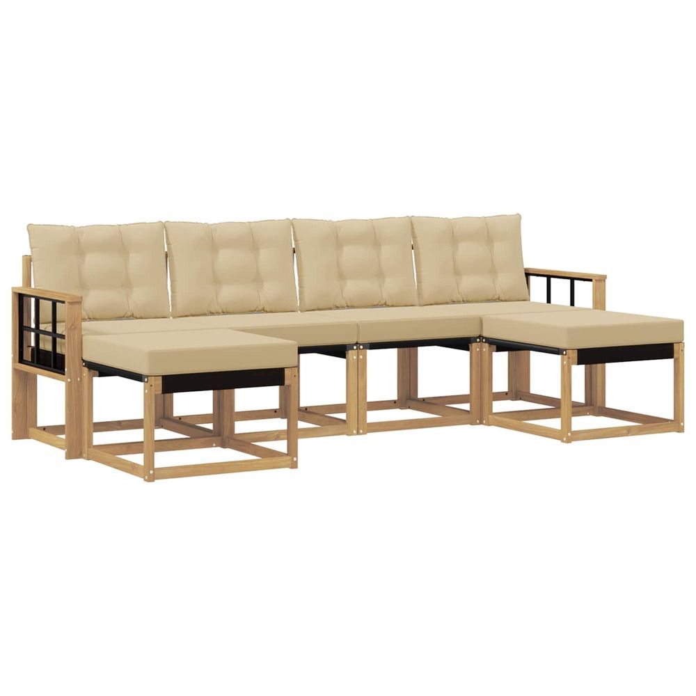 Ensemble de canapés d'extérieur 6 pc blanc et beige