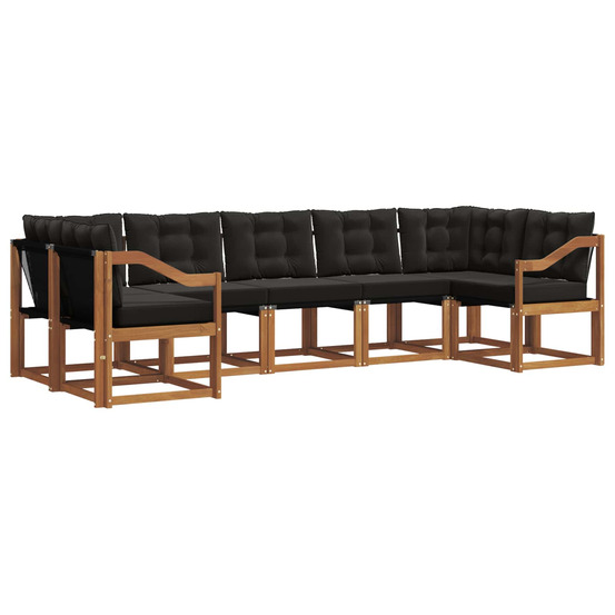 Ensemble de canapés d'extérieur 7 pcs naturel et noir