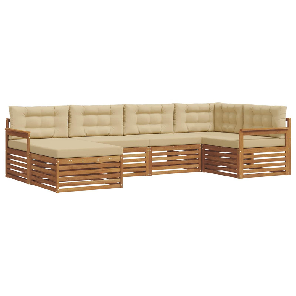 Ensemble de canapés d'extérieur 6 pcs naturel et beige