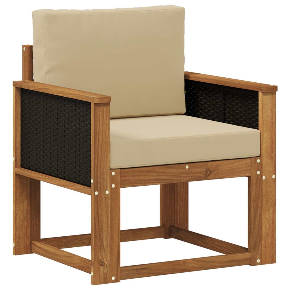 Sofa de milieu extérieur bois d'acacia massif naturel
