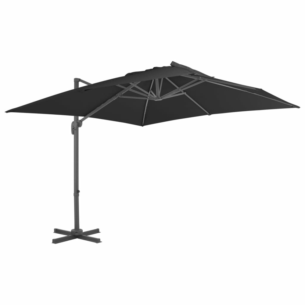 Parasol meuble de jardin en porte-à-faux mât en aluminium 300 x 300 cm anthracite