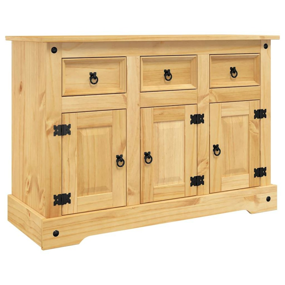 Buffet bahut commode armoire meuble de rangement organisateur cuisine salle de séjour salon corona 112 x 43 x 78 cm bois mass