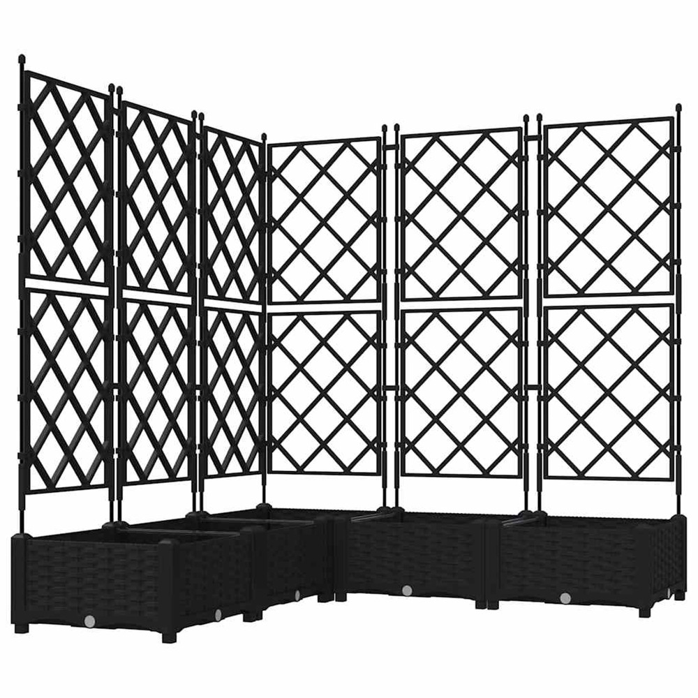Cache-pot de jardin 5 pcs noir 120 x 120 x 125,5 cm acier