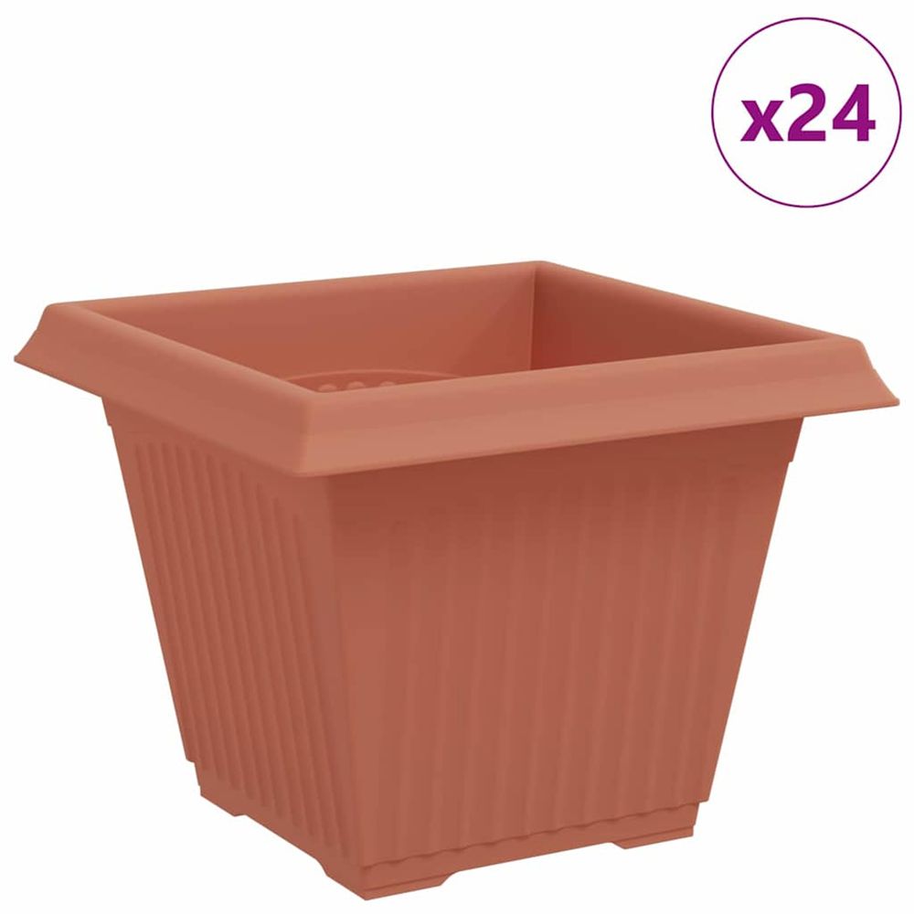 Pot de fleurs carré 24 pc rouge brique 38 x 38 x 30 cm