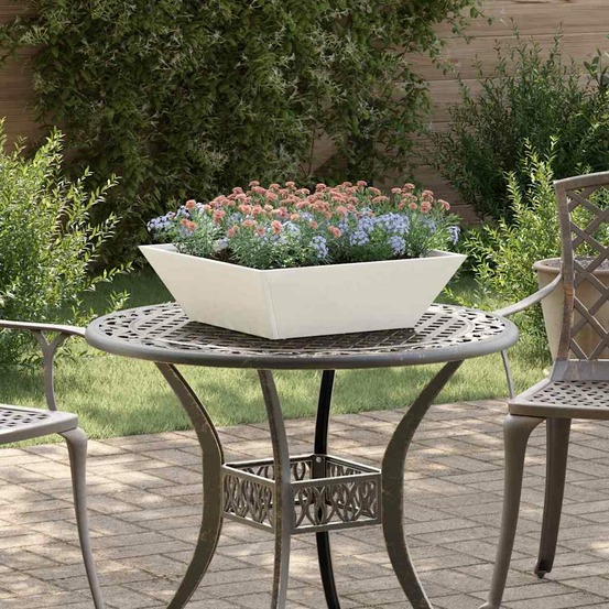 Cache-pot de jardin 5 pcs blanc 50 x 50 x 15 cm