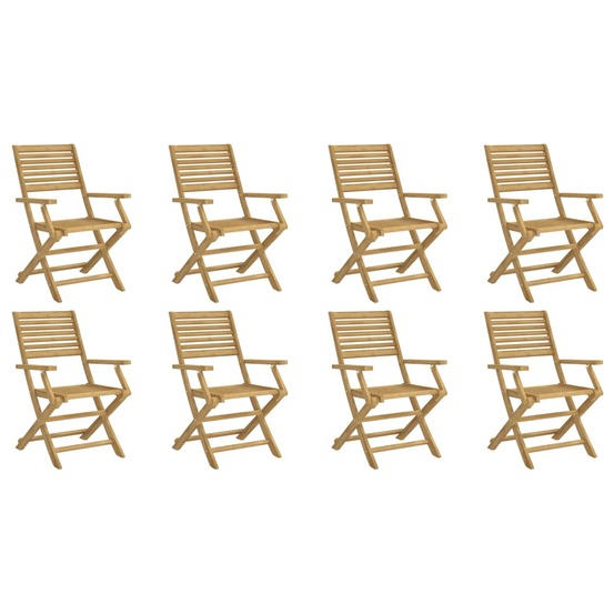 Chaises pliables de jardin lot de 8 bois massif d'acacia