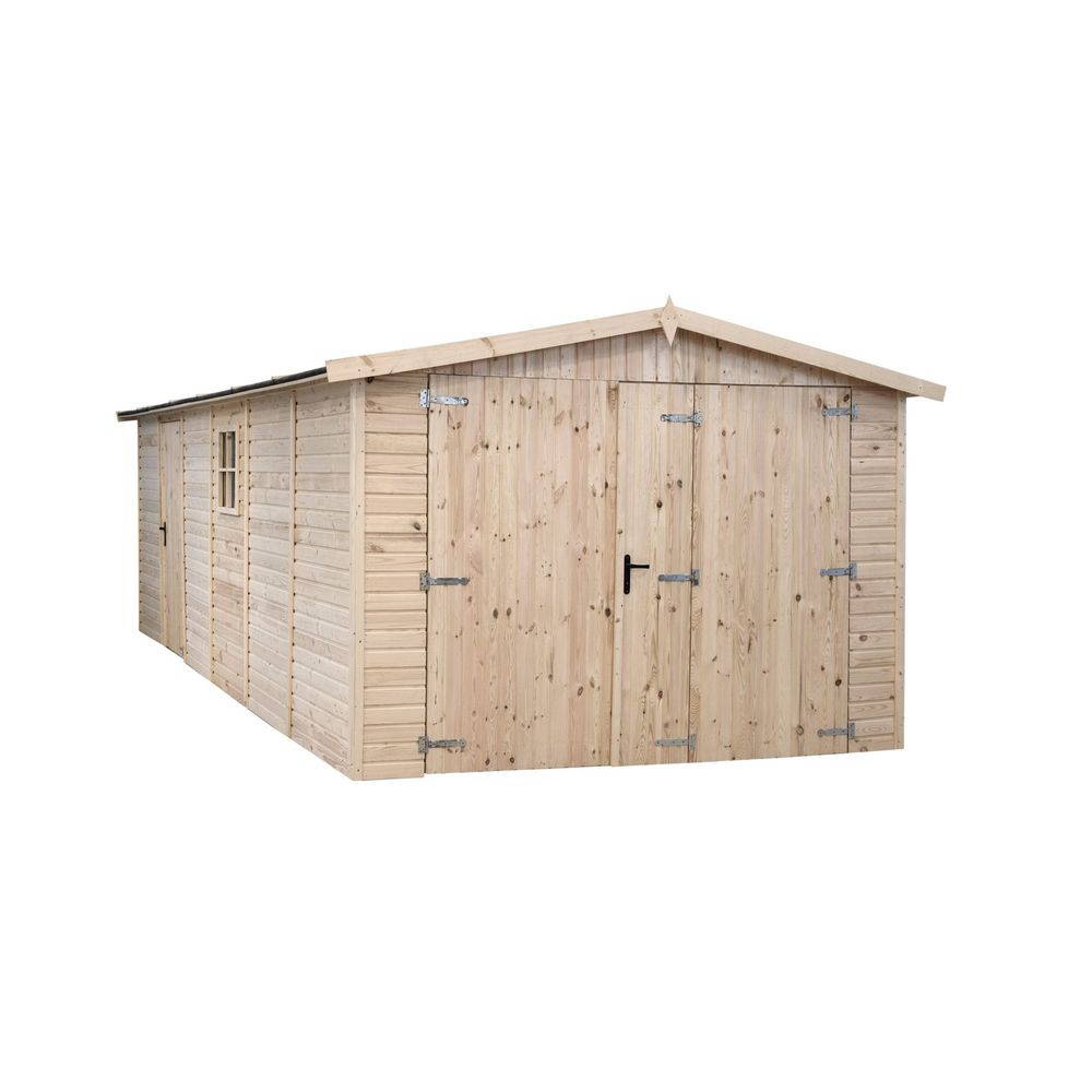 Garage en bois, 490x303cm, ep 19mm, surface utile 14.15 m² int032