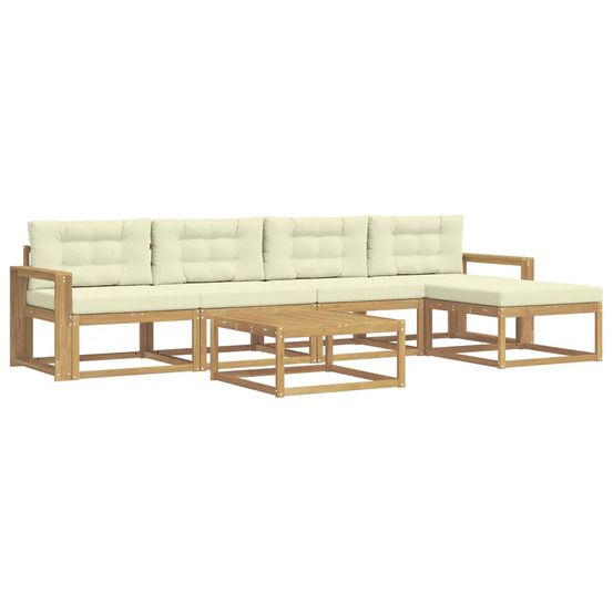 Ensemble de canapés d'extérieur 6 pc blanc et crème polyester