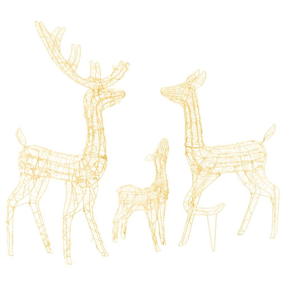 Famille de rennes de décoration acrylique 300 led blanc chaud