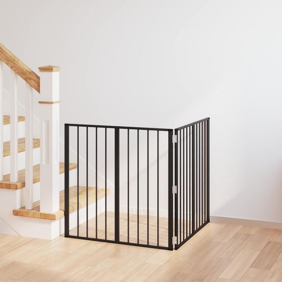 Parc pour chien acier galvanisé intérieur salon modulable pliable 160x80cm noir