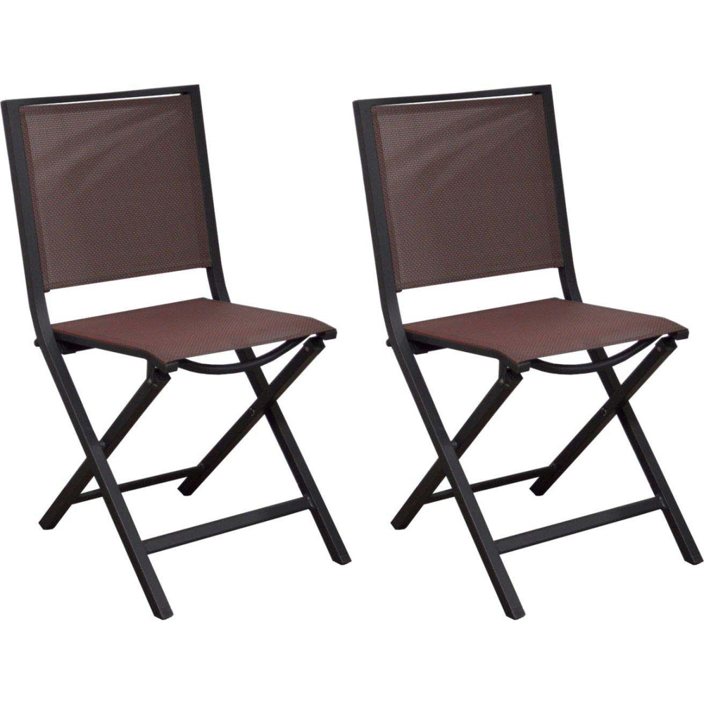 Chaise pliante en aluminium ida (lot de 2)