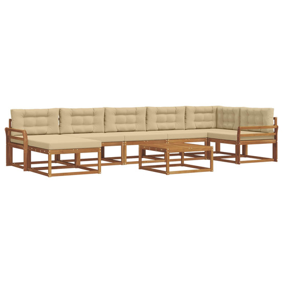 Ensemble de canapés d'extérieur 8 pcs naturel et beige