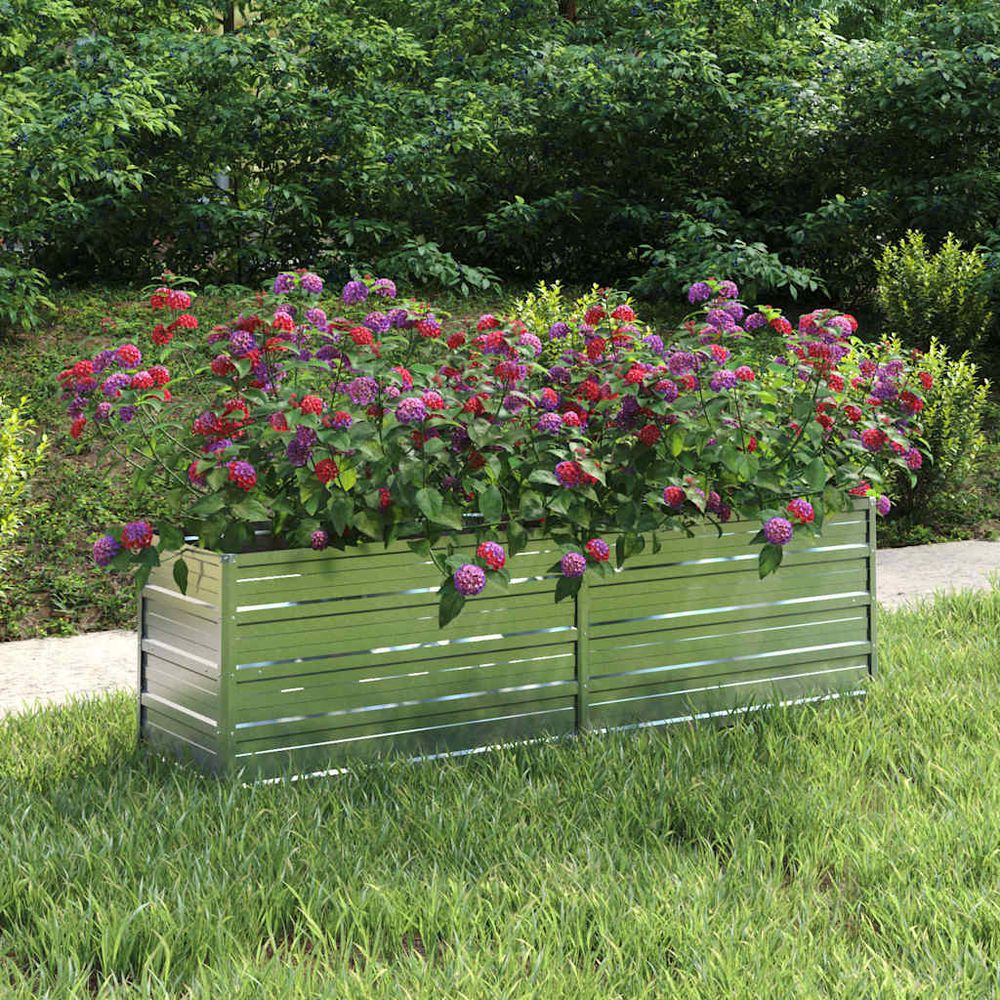 Jardinière rectangulaire acier galvanisé pour potager balcon 160x40x45cm