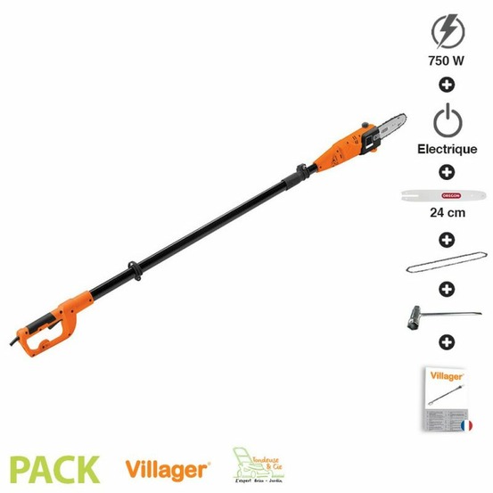 Elagueuse sur perche électrique 750w guide oregon 24cm villager veps 915