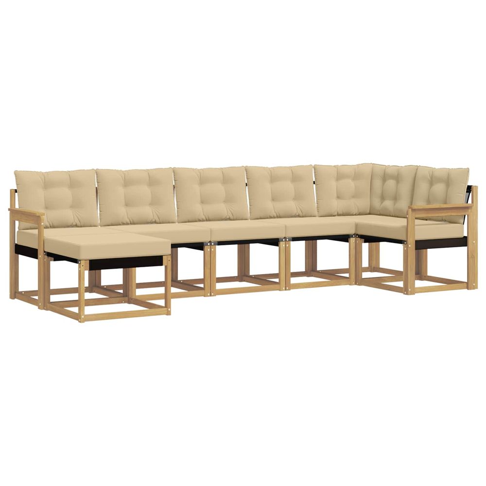 Ensemble de canapés d'extérieur 7 pc blanc et beige