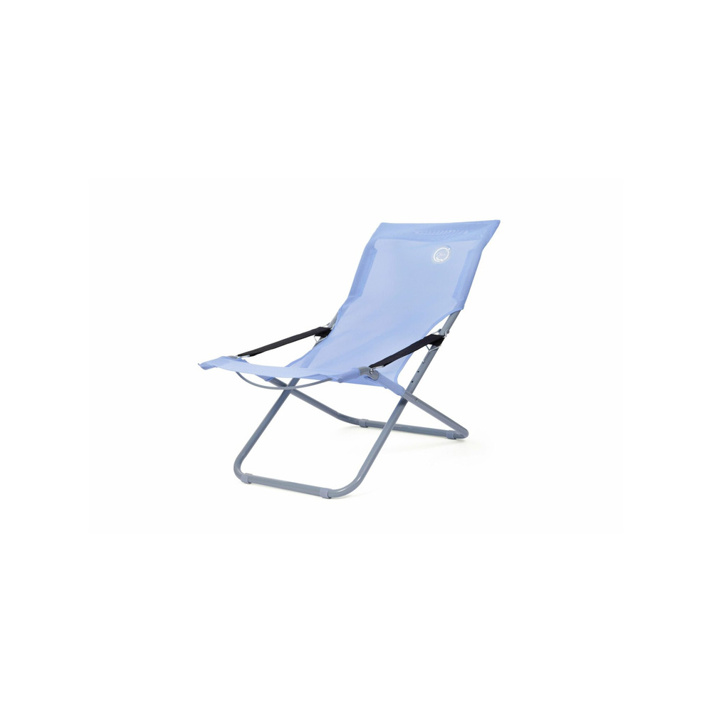 Fauteuil relax de jardin 3 positions pliable - o'sun - bleu - dimensions : 94 x 102 x 62 cm