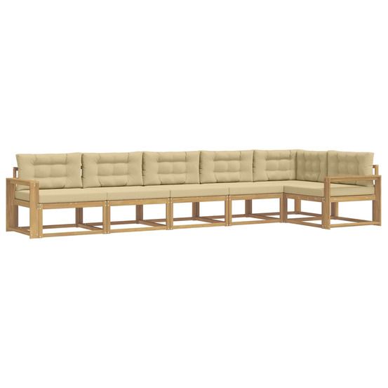 Ensemble de canapés d'extérieur 4 pc blanc et beige polyester