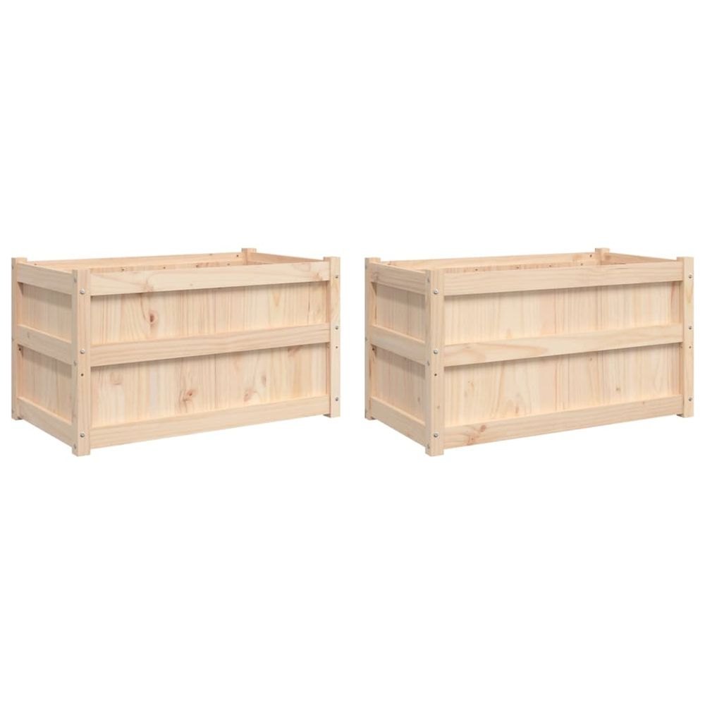 Jardinières 2 pcs bois de pin massif