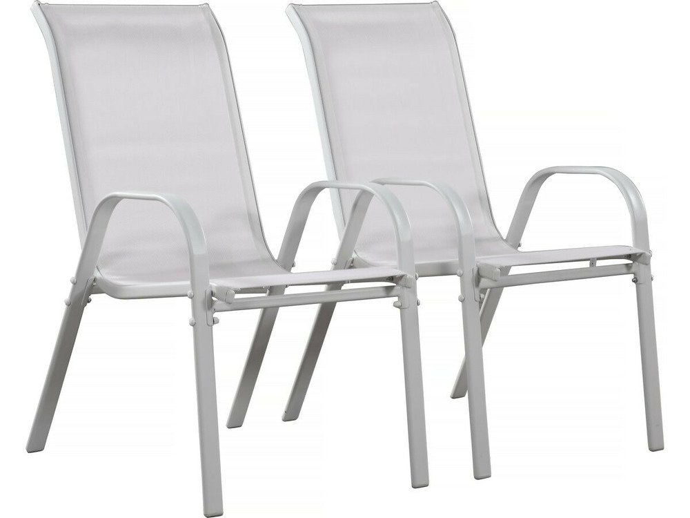 Fauteuil jardin Textilène Cordoba - Phoenix - Gris clair - Lot de 2